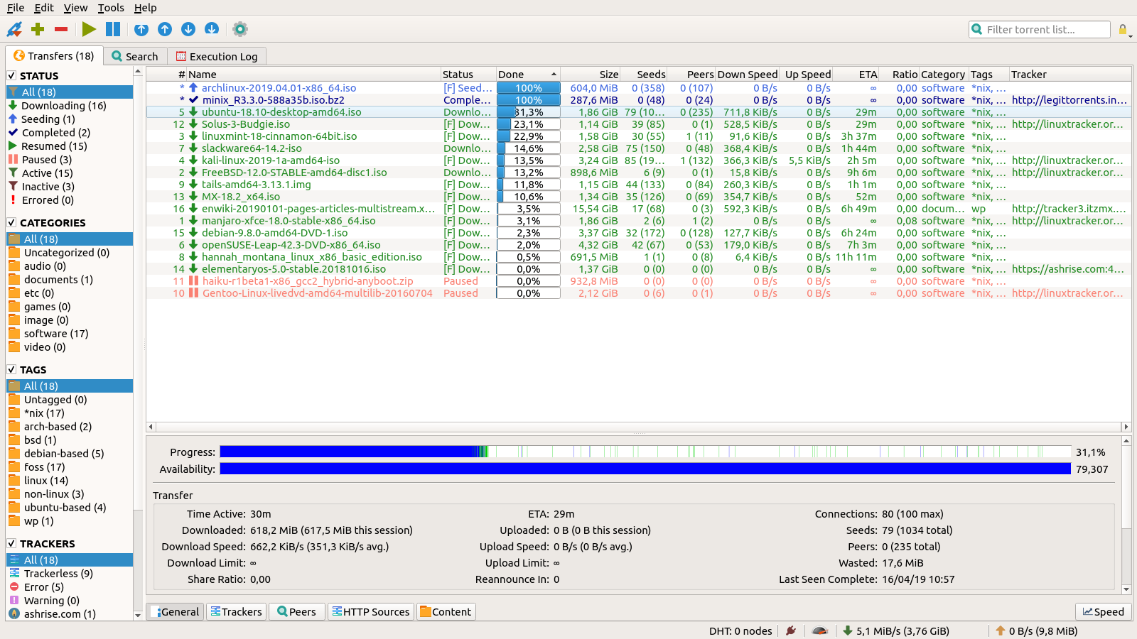 Client qBittorrent pour télécharger en torrent