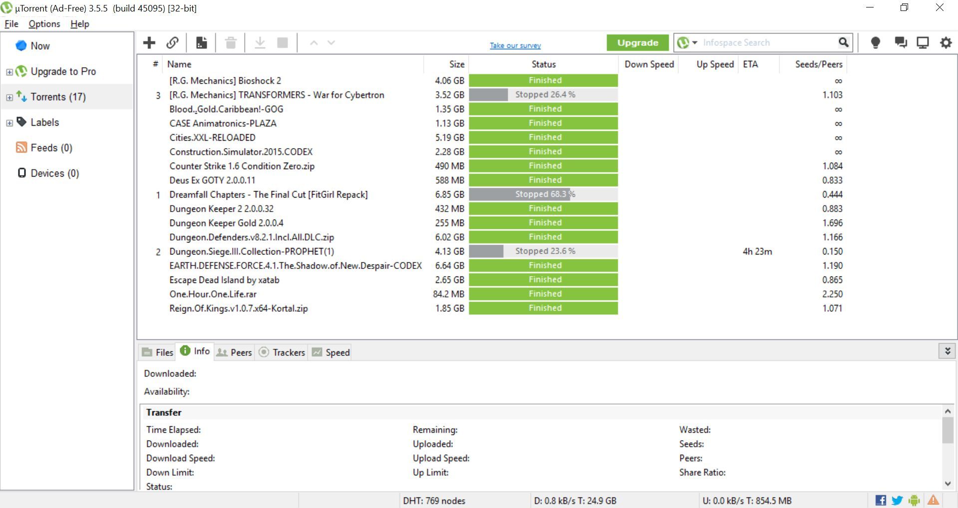 uTorrent : client de téléchargement compatible avec le protocole Bittorrent