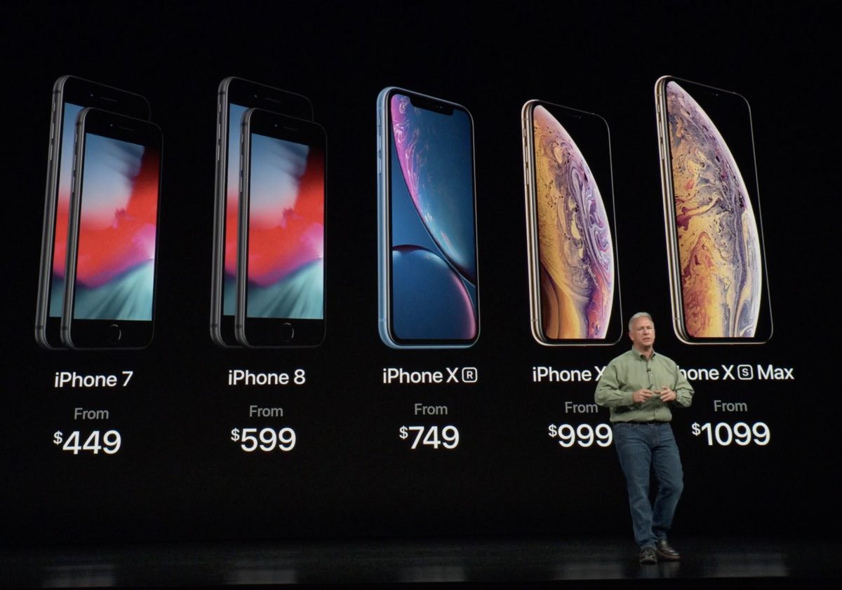 Prix de l'iPhone Xr, Xs et Xs Max.