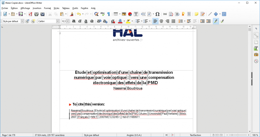 Edition d'un fichier PDF sur Word