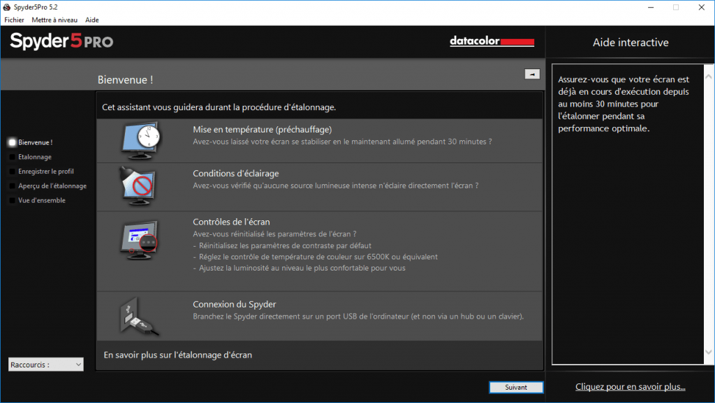 Logiciel de calibration pour ecran