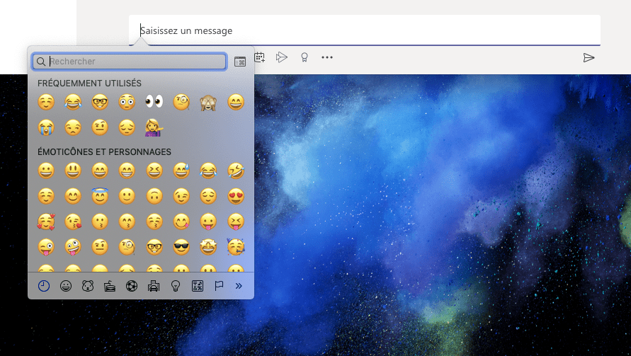 Affichage de la palette à emoji sur macOS