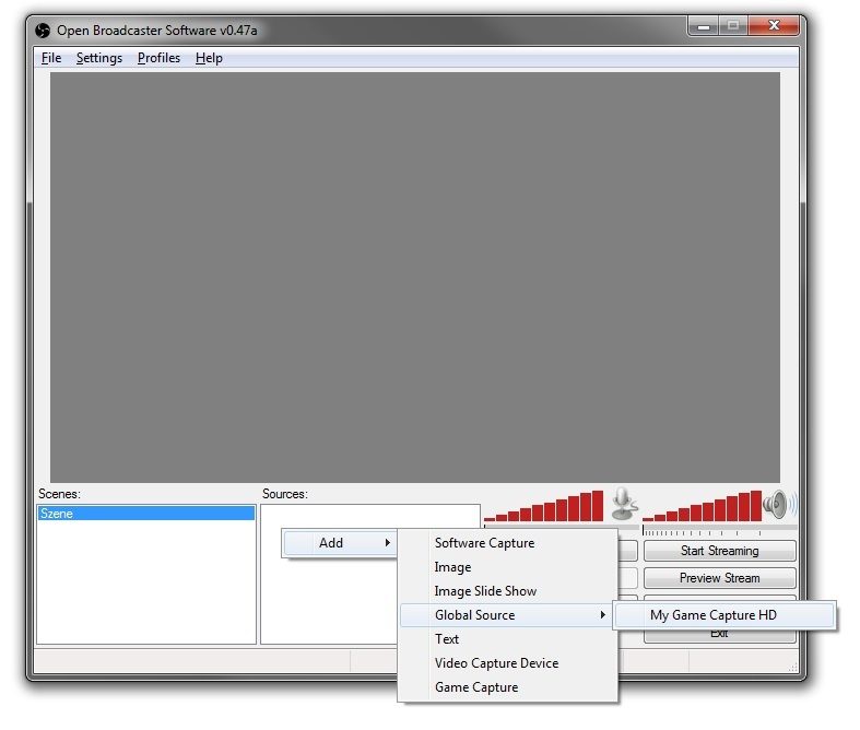 Logiciel OBS avec une carte de capture vidéo pour la diffusion en direct