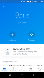 Ecran principal Revolut