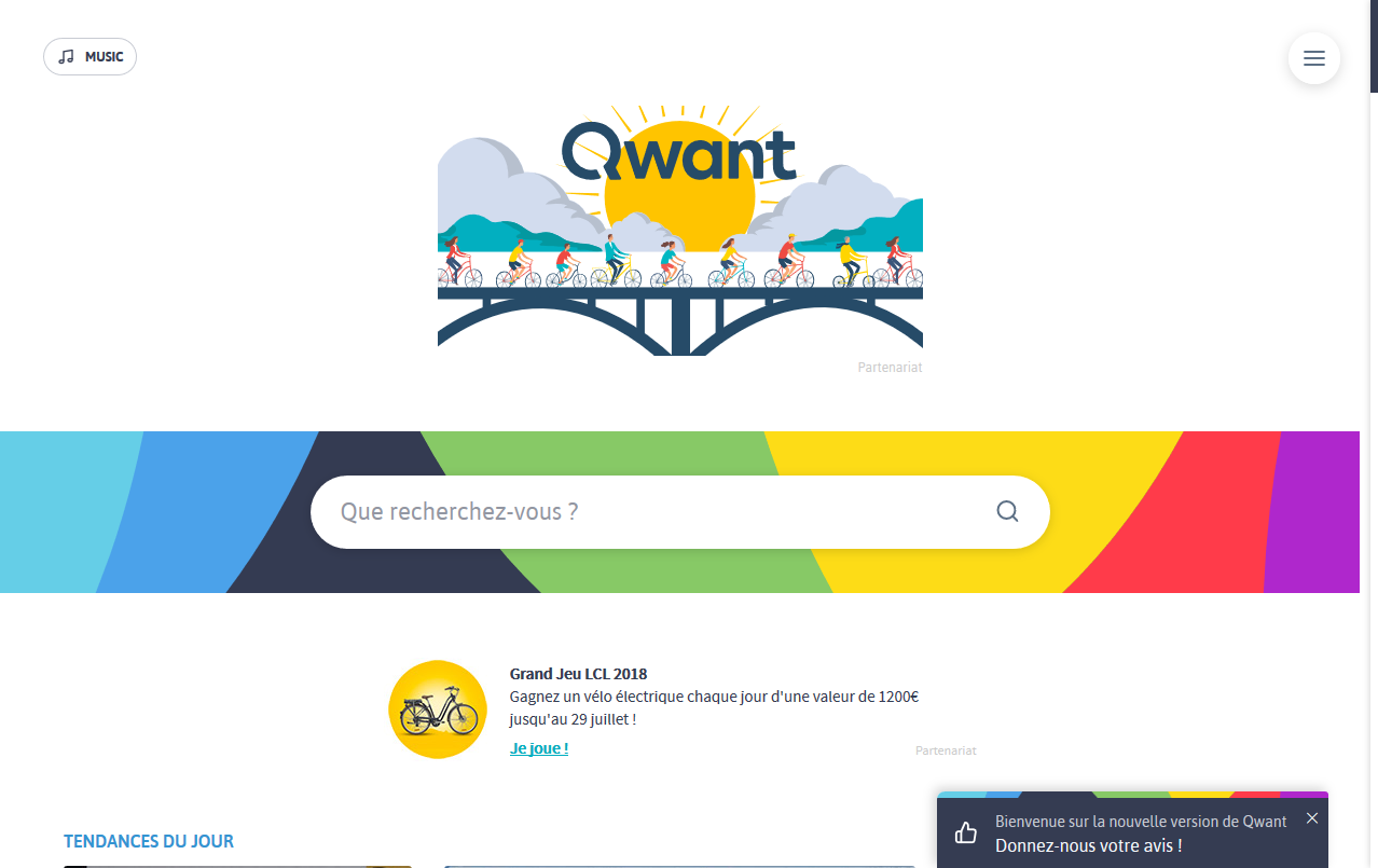 Nouveau design de Qwant