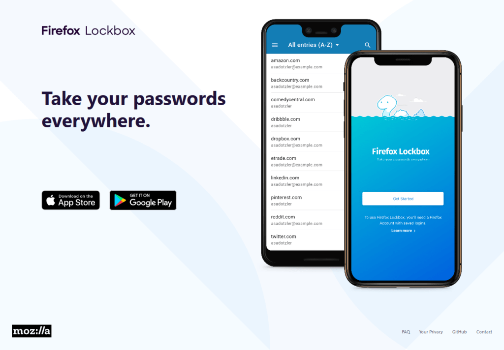 Gestionnaire de mots de passes Firefox Lockbox
