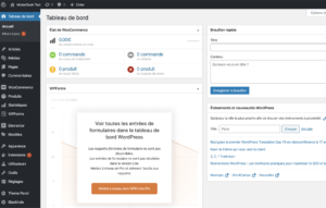Affichage de la partie d'administration sur MyLocalShop tableau de bord de la solution mylocalshop