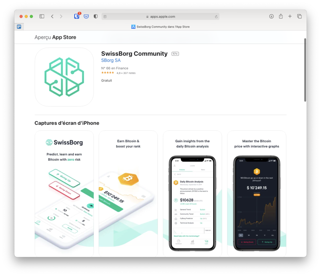 Application Community de Swissborg