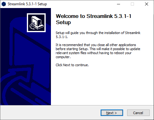Installation sur Windows de Streamlink