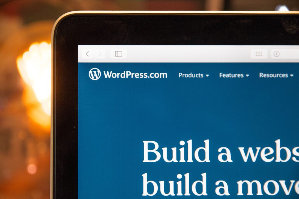Photo d'un écran avec WordPress.
