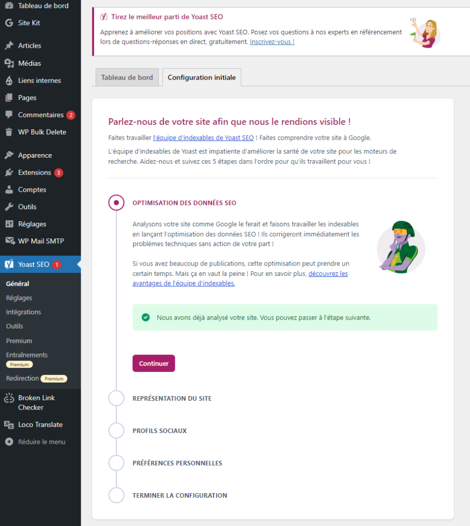 Assistant de configuration Yoast SEO